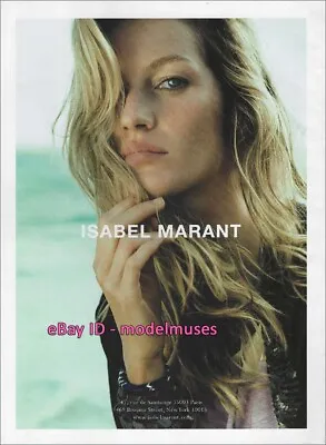ISABEL MARANT 1-Page Magazine PRINT AD Spring 2011 GISELE BUNDCHEN • $4.50