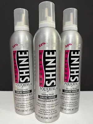 Smooth 'N Shine Polishing Strong Hold Curling Mousse - 3 Pack / 11.25 Oz Each • $29.99