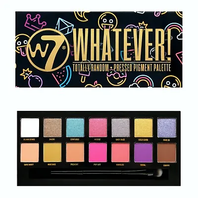 W7 Whatever! Eyeshadow Palette - Bright Colours Pressed Pigment Eye Shadow • £6.99