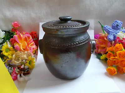 Lovely Bendigo Pottery Pot With Lid - Australia Handmade Stoneware - Vgc # 697 • $49.99