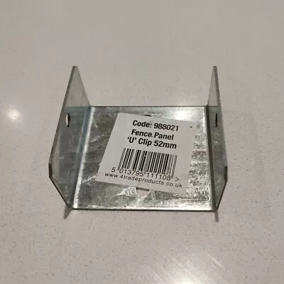£6.75 • Buy Fence Panel Clip Trellis Brackets Steel U Clip For 52mm Fence Panel (10 Pack)