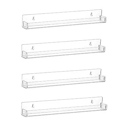 Nail Polish Rack Wall Mounted Shelf 4 PackClear Acrylic Nail Polish Holder O... • $29.22