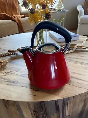 $16.99 • Buy OXO Uplift Whistling Tea Kettle With Lid And Black Handle Red Silver