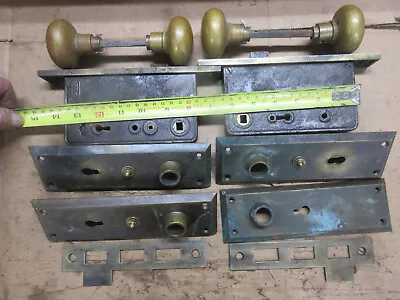 2 Rare Antique Yale Mortise Locks Plates Knobs Strick Double Bolt Industrial • $49