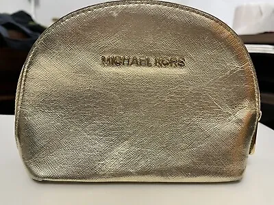 Michael Kors Cosmetic Bag Small Dome Gold Zip Top • $16.80