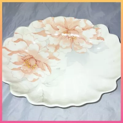 Hadida Bone China Floral Trinket Dish Soap Pink Ruffle Edge Dainty B7 • £13.64