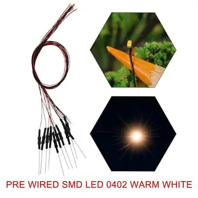 40pcs Pre-wired 32awg Wire SMD LED 0402 Warm White Lights Free Resistors L0402WM • $16.99