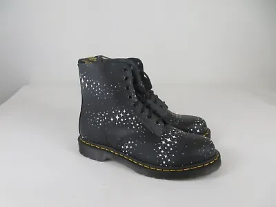Doc Martens Mens 10 Boots Pascal Stars Black White 1460 Combat Leather Shoe • $108.76