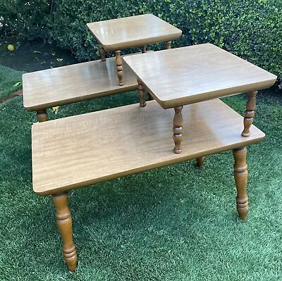 Vintage 1950’s Two Tier Side End Tables With Laminate Top • $75