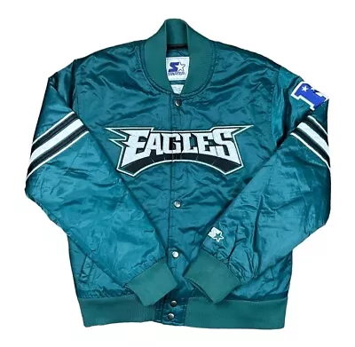 Rare Vintage STARTER Philadelphia Eagles NFL Football Satin Jacket 2000s Youth L • $46.71