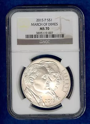 2015-P March Of Dimes Commemorative Silver Dollar NGC MS70 • $57.99