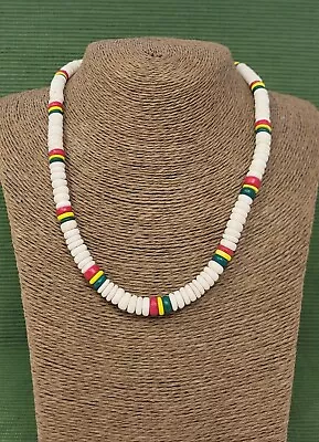 $17.95 • Buy Rasta Necklace Puka Necklace Surfer Necklace Wood Necklace Wooden Necklace 