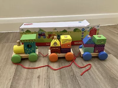 Chad Valley Train Stacking Blocks Wooden Toy . 12+Months • £2.50