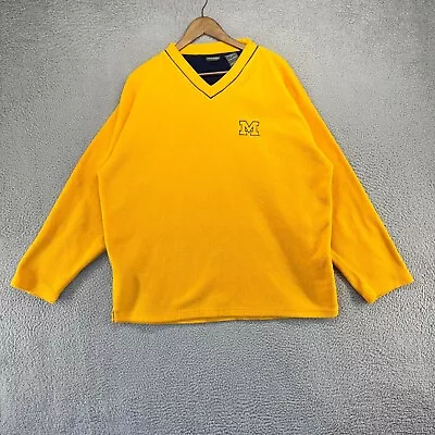Vintage Michigan Wolverines Sweater Men's Extra Large Yellow Embroidered Fleece • $34.83