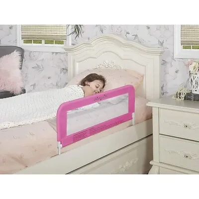 Dream On Me Hide Away Safety Bed Rail For Kids Baby Security Mesh Blush Pink • $38