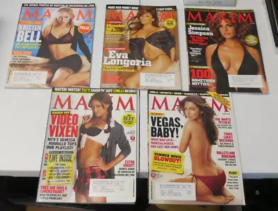 Lot Of 5 Maxim Magazines From 2005-06: Kristen Bell Eva Longoria & More • $9.97