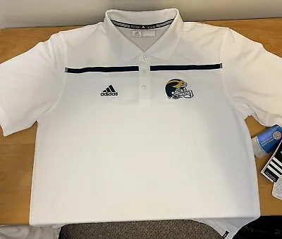 New! Michigan Adidas Clima-cool Mens Polo Shirt (size M) On-field W/ Tags • $19.99