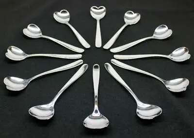 Set Of 12 Heart-shaped Coffee/tea/dessert 5  Spoons • Alessi For Delta Airlines • $14.95