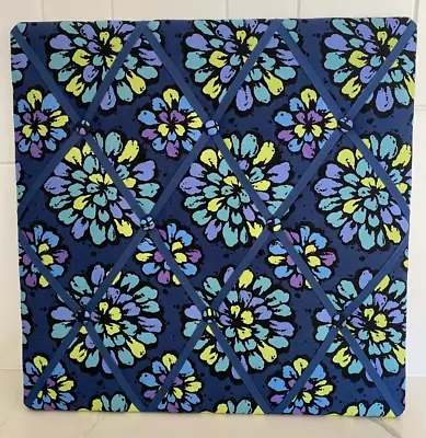 Vera Bradley Indigo Pop Ribbon Fabric Memo Board Photo Floral Retired Vintage • $14.99