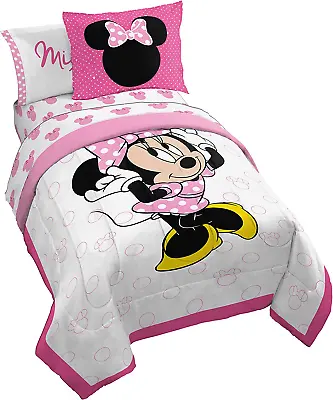 Disney Minnie Mouse XOXO Twin Bed Comforter & Sheet Set 5-Pieces Bedding Set New • $90.99