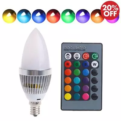 1-10PACK 3W RGB E12 E14 Candelabra LED Bulb Color Changing Candle Light Lamp US • $12.08