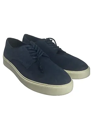 Zara Low Top Blue Suede Casual Shoes Lace Up Mens Size 8 2502/120/401 NWT • $32.29