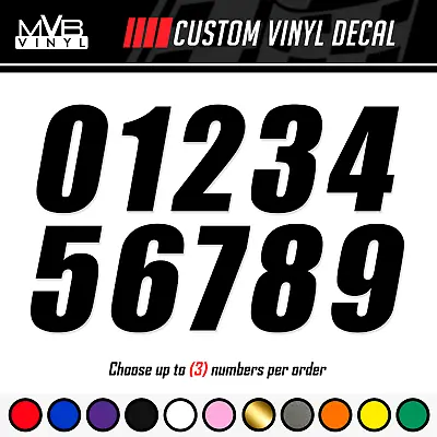 Racing Numbers Vinyl Decal Sticker | Dirt Bike Plate Number BMX Competition 498 • $6.99