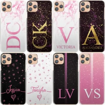 Personalised Initial Phone Case;Name Pink Star Marble Hard Cover For Google • $33.56