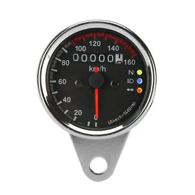 Motorcycle Speedometer Odometer Gauge LED Indicator For Chopper Cafe Racer • $23.99