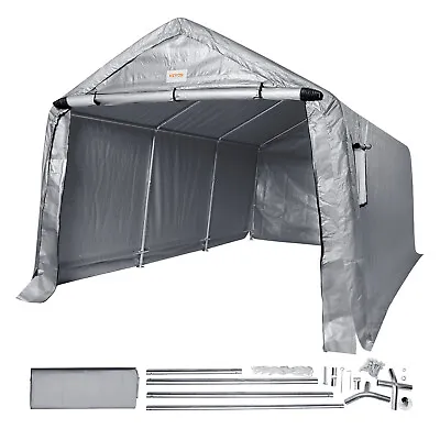 VEVOR Portable Storage Shelter Garage Storage Shed 10 X 15 X 8 Ft & Zipper Door • £263.99