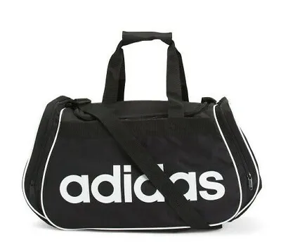 $29.89 • Buy Adidas Diablo MEDIUM Duffel CORE TRAVEL Bag BLACK WHITE 2 EXTERIOR POCKETS NEW