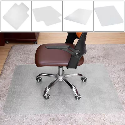 Plastic PVC Non Slip Floor Mat Office Chair Desk Mat Protector Carpet Clear Pads • £13.95