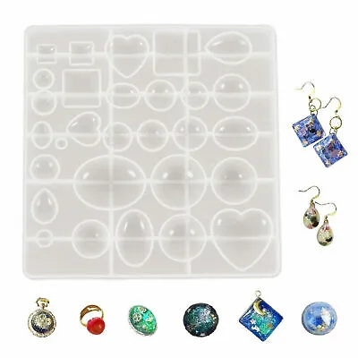 £3.59 • Buy Silicone Resin Casting Molds For Pendant Earrings Jewelry Making Epoxy Mould DIY