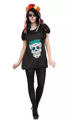 Day Of The Dead Skull Romper Women's Costume Halloween • £11.69