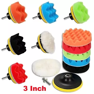 3INCH Car Buffing Pad 3  Polishing Pad For Drill Sponge Kit Waxing Foam Polisher • $11.70