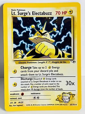 Pokemon Lt Surge’s Electabuzz 6/132 Holo Rare • $52