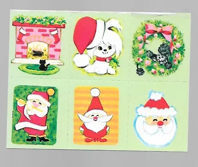 $14.99 • Buy Vintage Christmas Seals Santa Claus Dog Poodle Book Pad Stamp