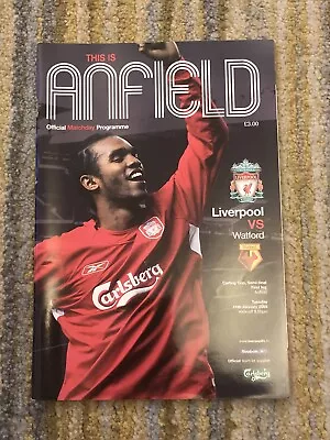 Liverpool V Watford - 2004/05 - League Cup Semi Final - Match Day Programme • £0.99
