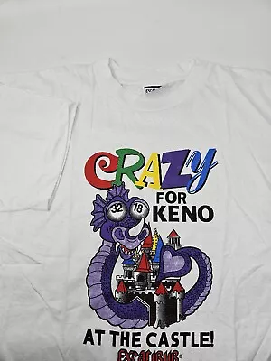 Vintage Sz XL Excalibur Hotel Casino Las Vegas T Shirt Single Stitch Dragon Keno • $19.99