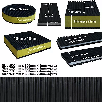 £4.99 • Buy Anti Vibration Mats Ribbed Rubber Feet Pads Reducing Noise & Sound Deadening