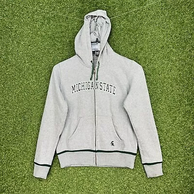 Michigan State Spartans Hoodie Women Medium White Nike Sweater Sweatshirt Zip Up • $15.99