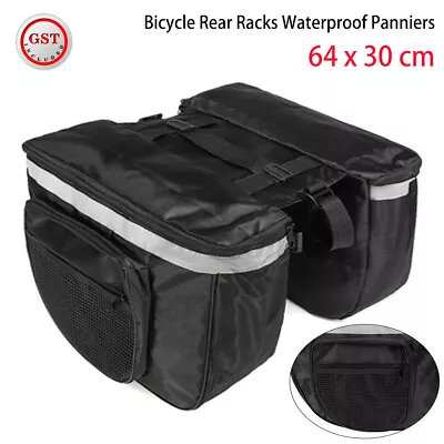 Bike Bicycle Rear Rack Pannier Bags Seat Saddle Carry Bag Carrier Waterproof • $22.95