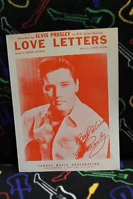 ELVIS PRESLEY 1971 Love Letters SHEET MUSIC 4 Pages FAMOUS MUSIC Rare VINTAGE • $14.99