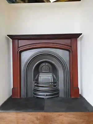 £445 • Buy 1 Cast Iron Fireplace Surround Fire Old Arch Insert Antique Victorian Style