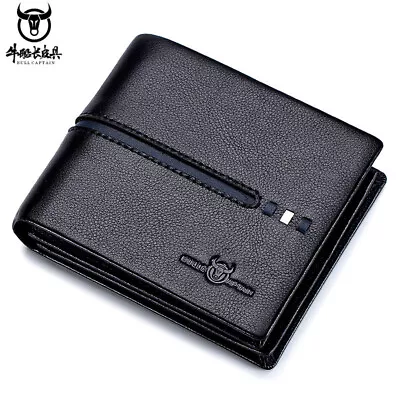 Vintage Cowhide Leather Men's Wallet With ID Card Slot RFID Anti-shield Cardcase • $19.99