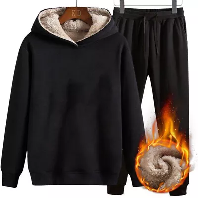 Men Zip Up Fleece Jogging Set GYM Soft Cotton Texture Fleece Sweatsuit Hoodies • $30.99
