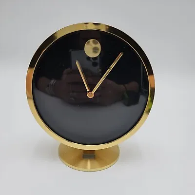 Vintage Howard Miller Nathan George Horwitt Brass Museum Desk Clock Movado RARE • $134.95