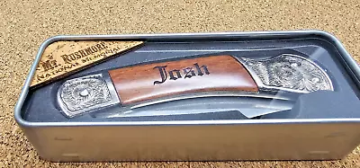   JOSH - MT. RUSHMORE    Folding Souvenir Pocket Knife  Wood Handle Engraved • $25.88