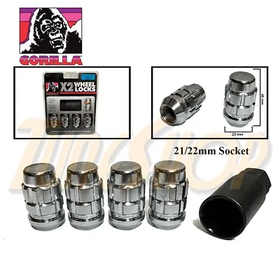 4 Lock Gorilla X2 Dual Stage Bulge Acorn Wheel Rim Lug Nut 12x1.5 1.5 Chrome M • $26.95