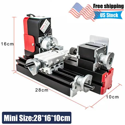 DIY Mini Metal Motorized Lathe Machine Wood Lathe Tool Woodworking 20000rev/min • $175.99